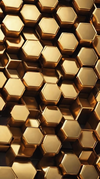 Golde hexagons modern background illustration