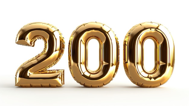 Golden 200 Celebration 3D Numbers in Isolation