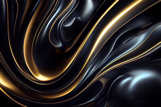 Golden abstract background Generative AI