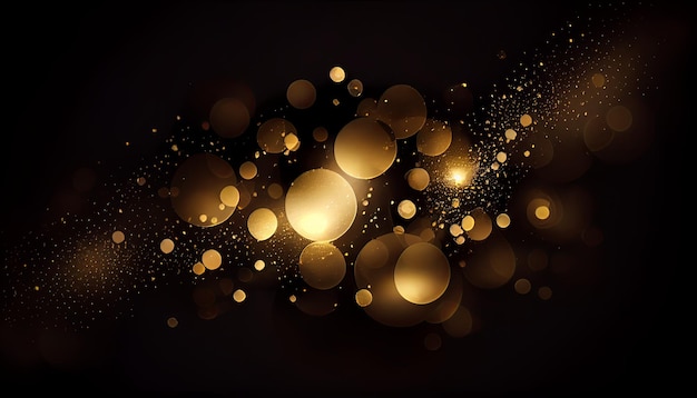 Golden abstract bokeh on black background Black Friday the greatest sales campaign 24th November Generative AI