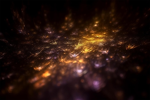 Golden abstract particle dust or glitter background wallpaper galaxy cosmic space fantasy background