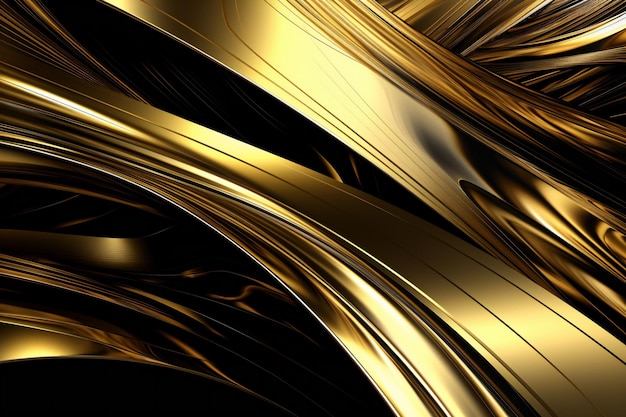 Golden abstract wavy background