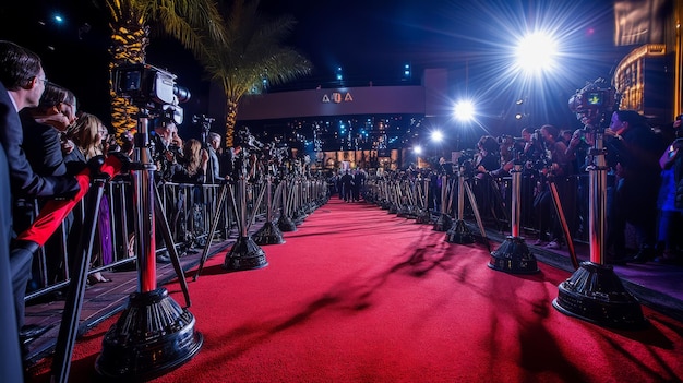 Photo golden age glamour red carpet revelry at a classic hollywood awards show