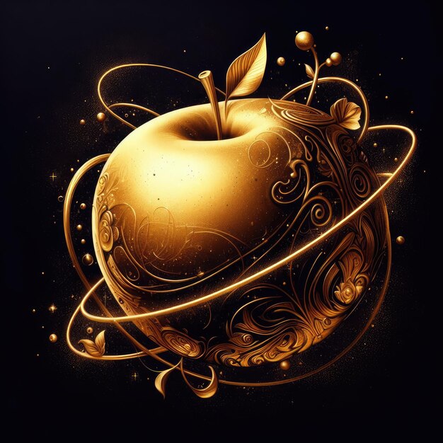 golden apple illustration