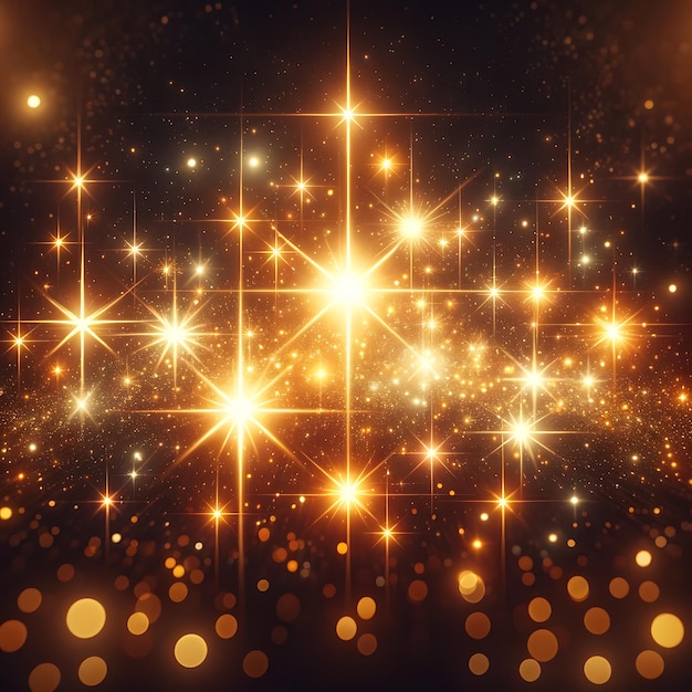 Golden background filled with sparkling lights