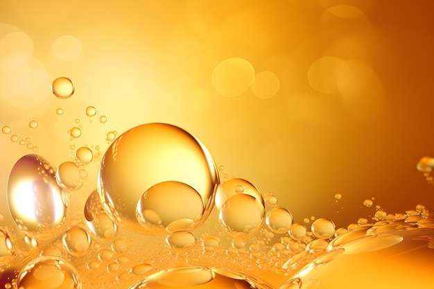 Golden background podium soap bubbles generative ai