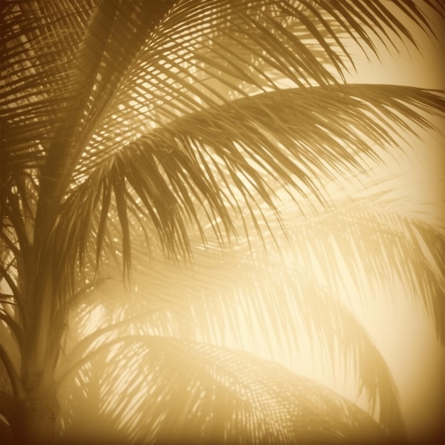 Photo golden background with palm tree