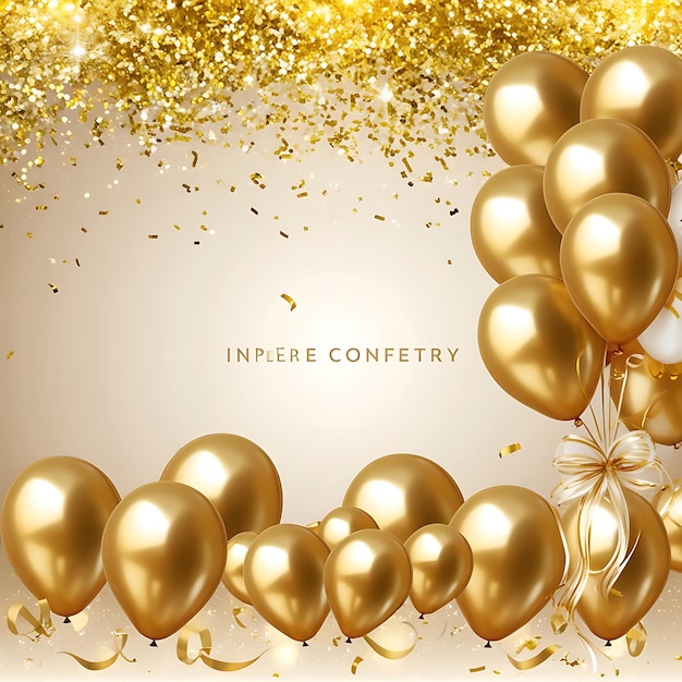 Photo golden balloon background for celebration and party concept