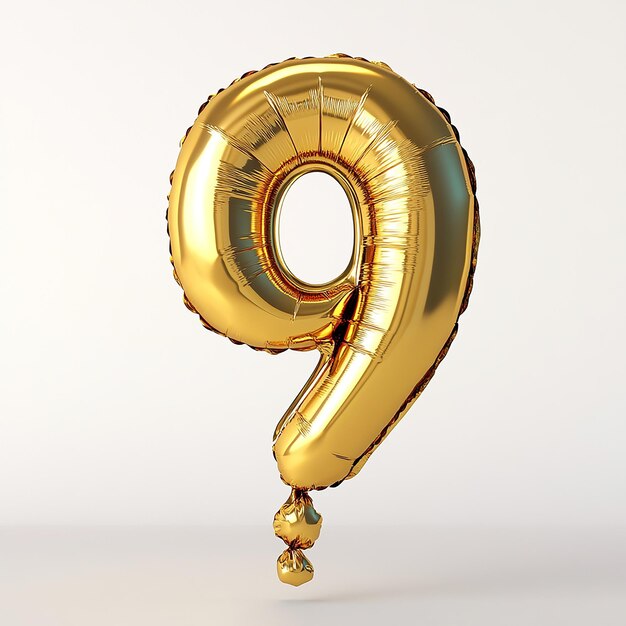 a golden balloon with a number 6 on it