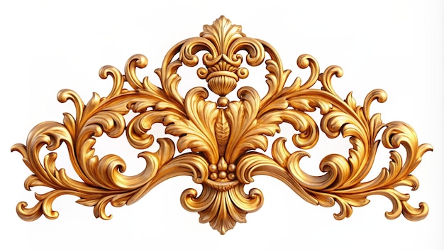 Golden baroque ornament floral elements