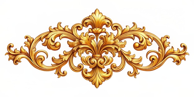 Golden baroque ornament floral elements