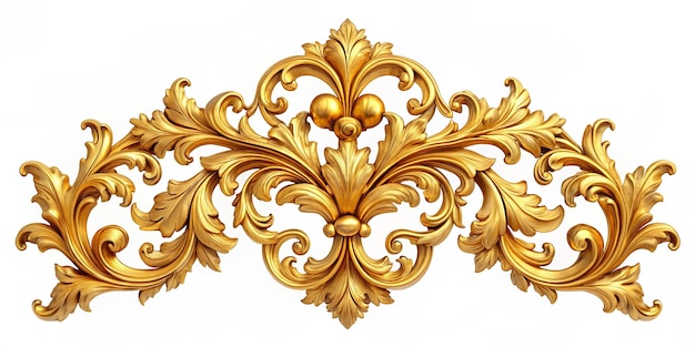 Golden baroque ornament floral elements