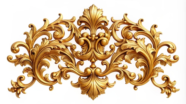 Golden baroque ornament floral elements