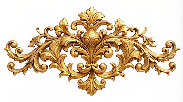 Golden baroque ornament floral elements