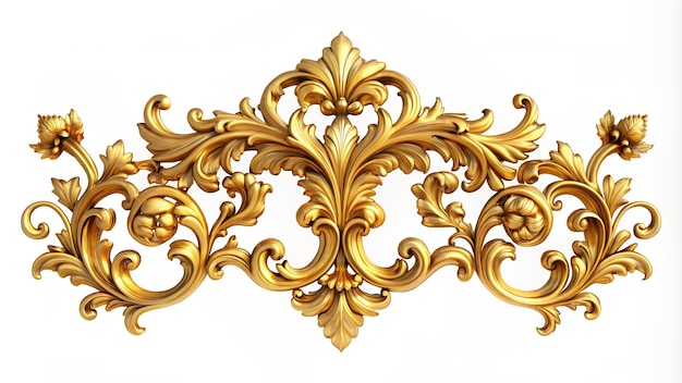 Golden baroque ornament floral elements