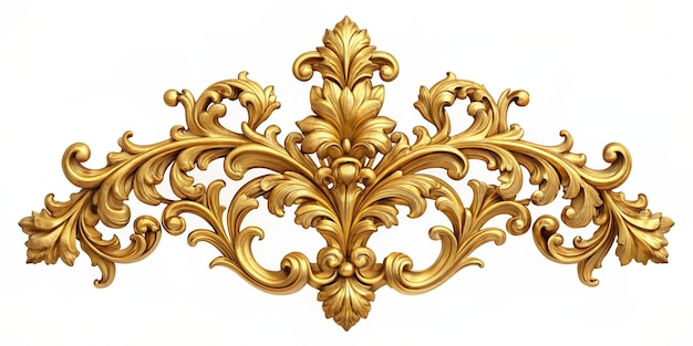 Golden baroque ornament floral elements