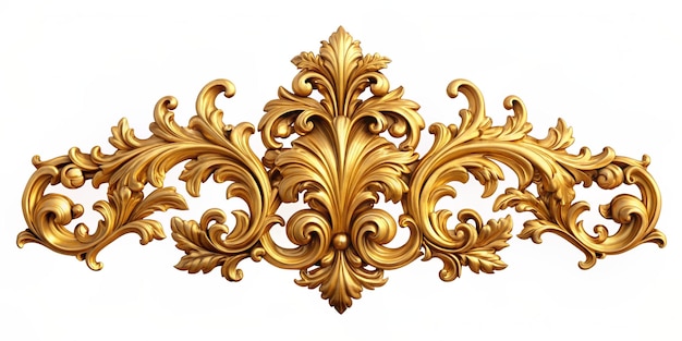 Golden baroque ornament floral elements