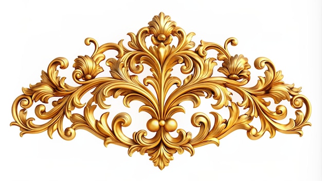 Golden baroque ornament floral elements