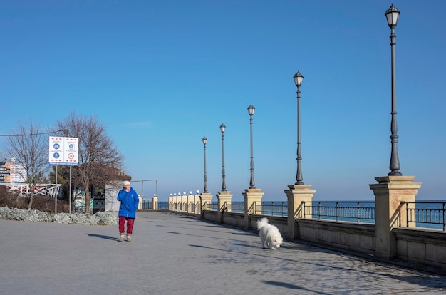 Golden beach promenade in Odessa Ukraine