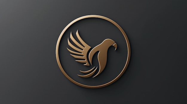 Photo golden bird logo design