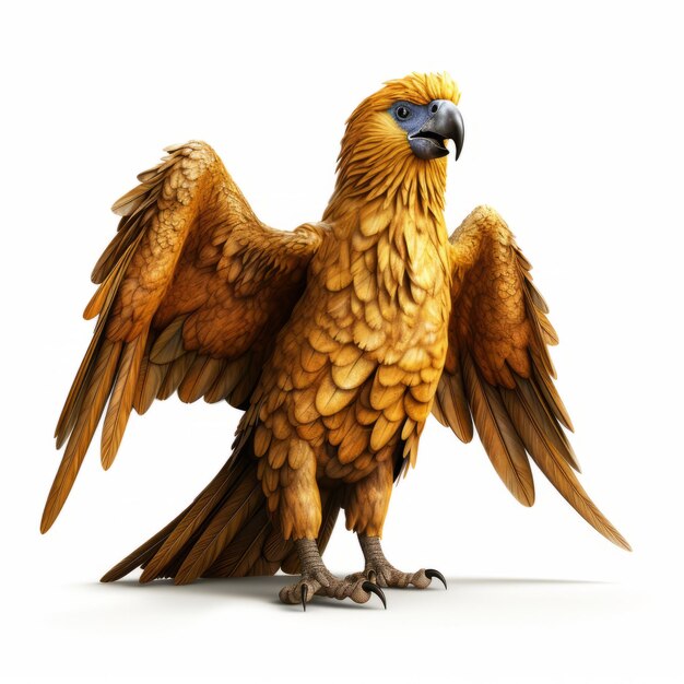 Photo golden bird a stunning cryengine artwork with bold saturation and realistic details