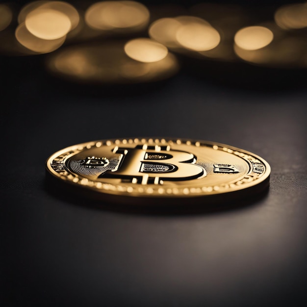 Golden Bitcoin digital cryptocurrency