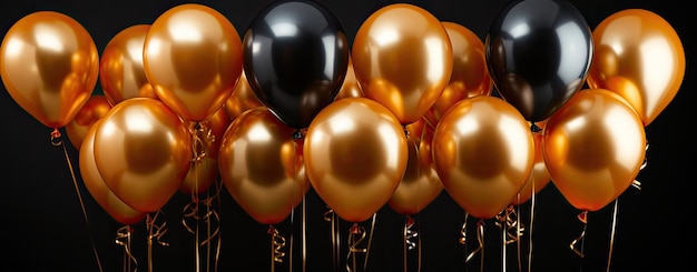 Golden and Black Balloons Elegance in Celebration Decor