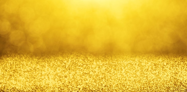 Golden bokeh background for christmas, defocused round lights and sunbeams, flare overlay