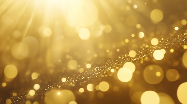 Photo golden bokeh lights shimmering brightly in a soft warm glow during a sunlit afternoon creating a magical ambiance