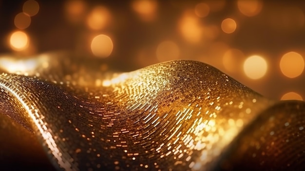 Golden Bokeh Shiny Abstract Background Generative AI