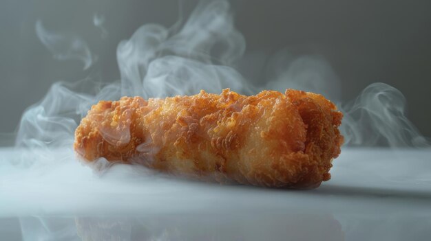 Photo golden brown crispy fried chicken drumstick on white background ready to eat anytime