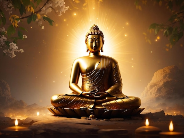 A golden Buddha statue