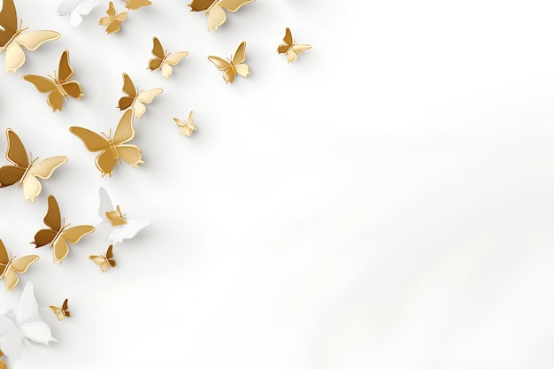 Golden Butterflies on a Clean Canvas