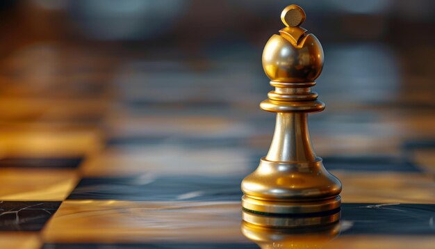 Photo golden chess pawn chessboard