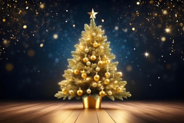 golden christmas tree Generative AI