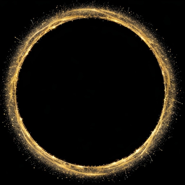 Golden circle with black background