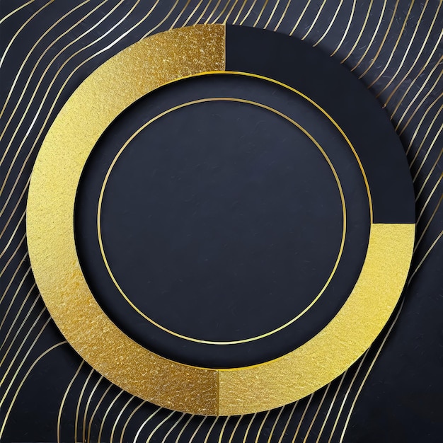 Golden circles design with golden paper texture for festive compositions