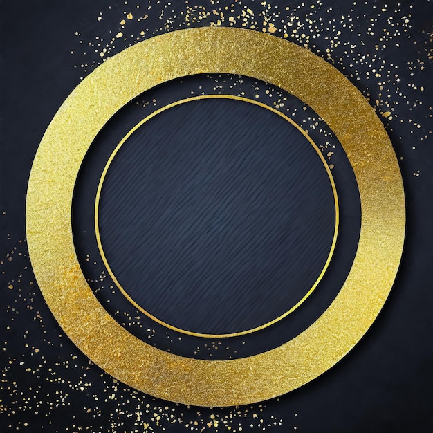 Golden circles design with golden paper texture for festive compositions