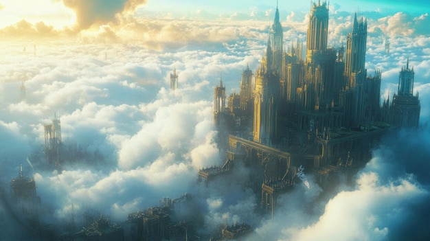 A Golden Citadel Perched Above the Clouds