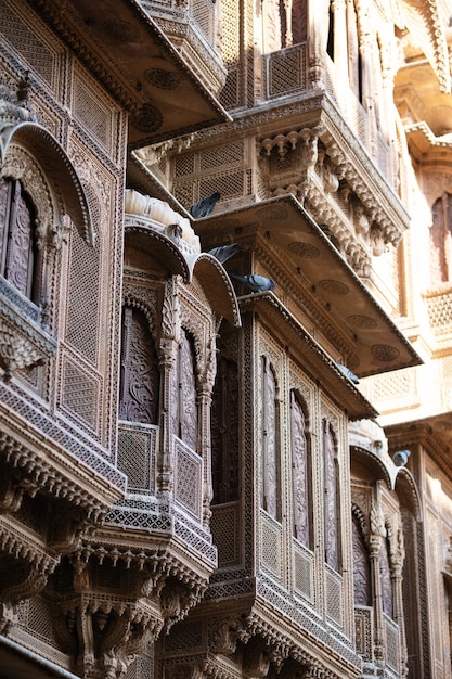 Golden City in India The beautiful architecture in Oriental style houses sandy ornament palace