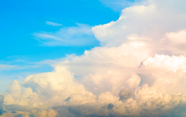 Golden cloud and warm gray sky at sunset abstract nature background