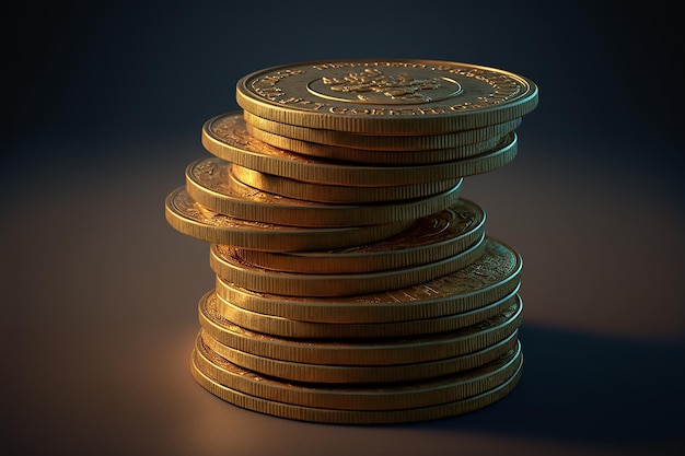 Golden coins Created with generative Ai technology