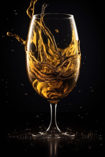 Golden color liquid in transparent glass