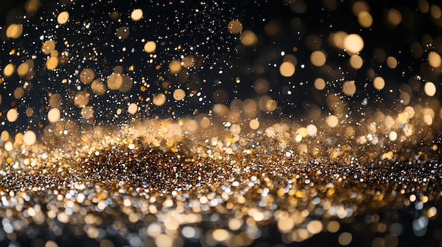 Golden Confetti Celebration Sparkle and Shine in Darkness