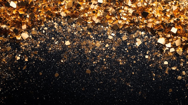 Golden Confetti Celebration Sparkle and Shine in Darkness