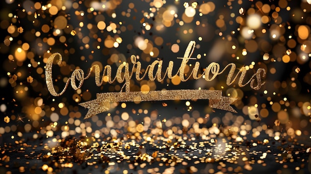 Photo golden congratulations festive glittering designs for special celebrations