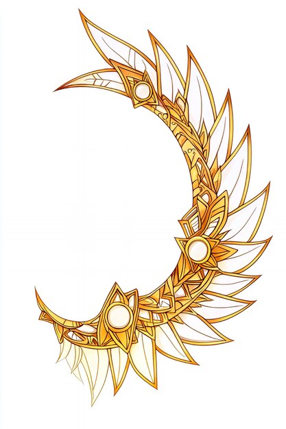 Photo golden crescent wing design