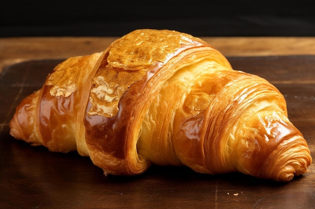 Golden Croissant with a Touch of Cinnamon yummy delicious croissant food image photography