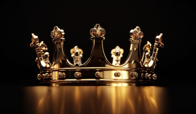 Golden Crown on a Black Background