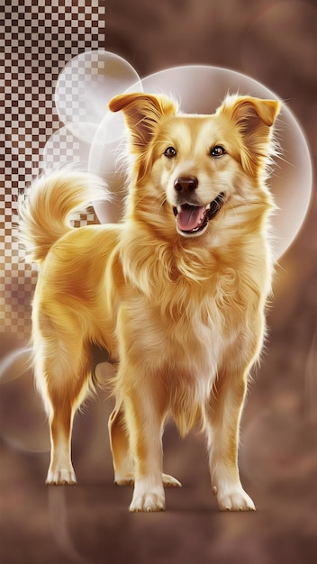 Golden dog on on transparency background PNG